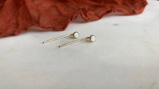 Opal Slip On Earrings