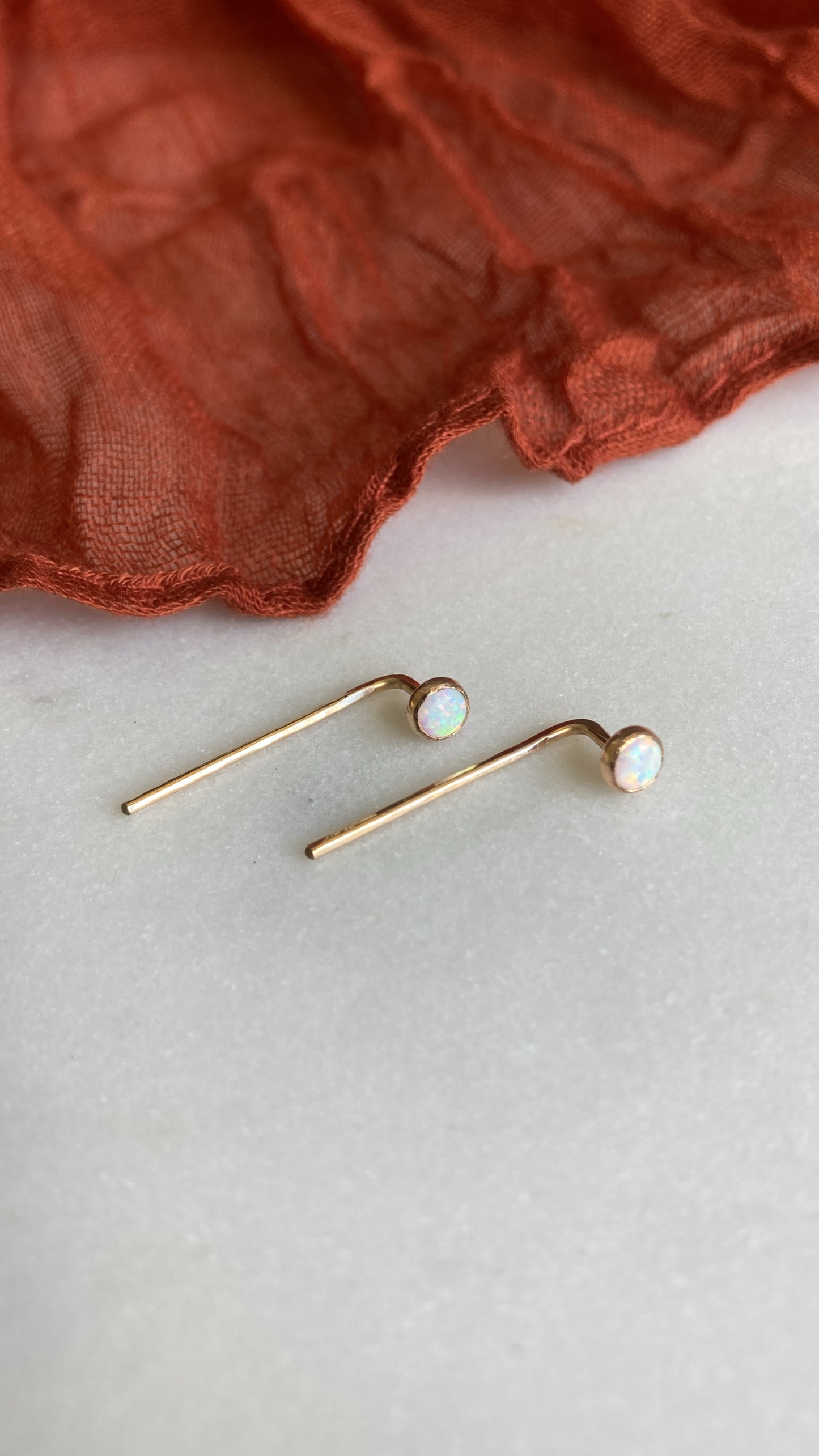 Opal Slip On Earrings
