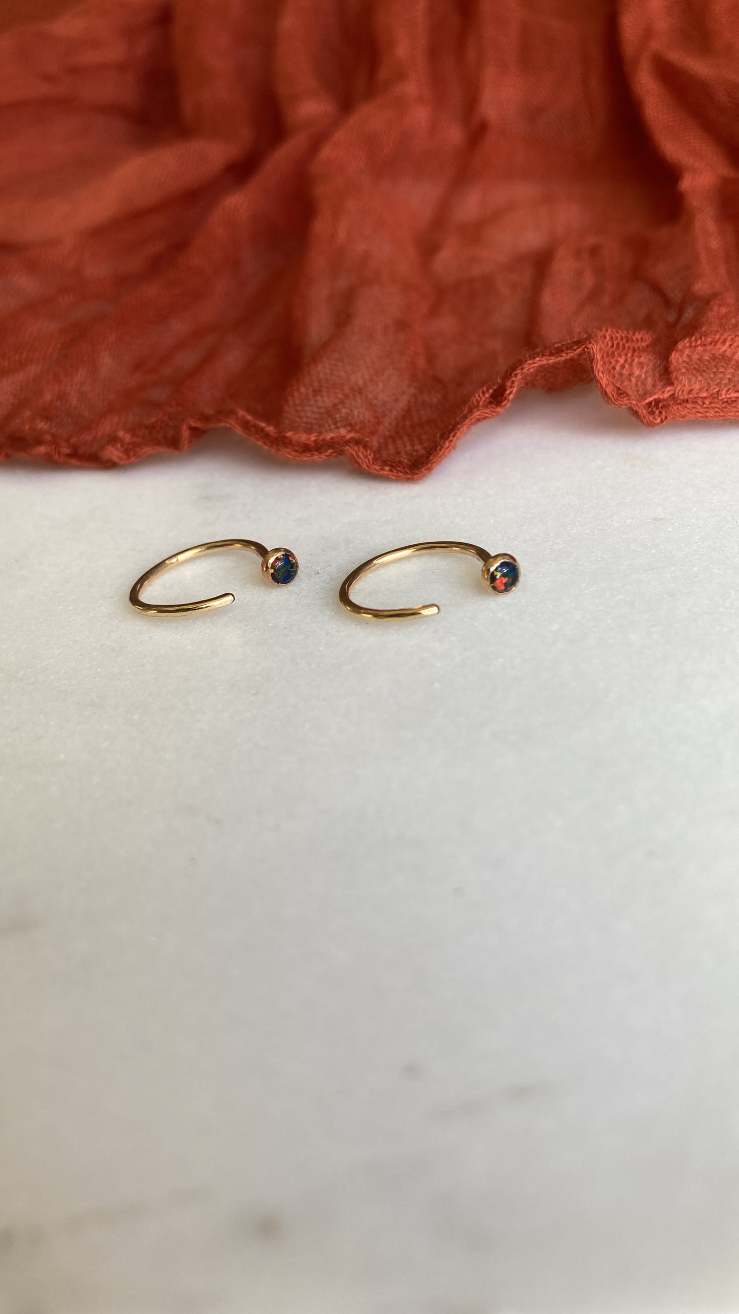 Slip On Birthstone Hoops