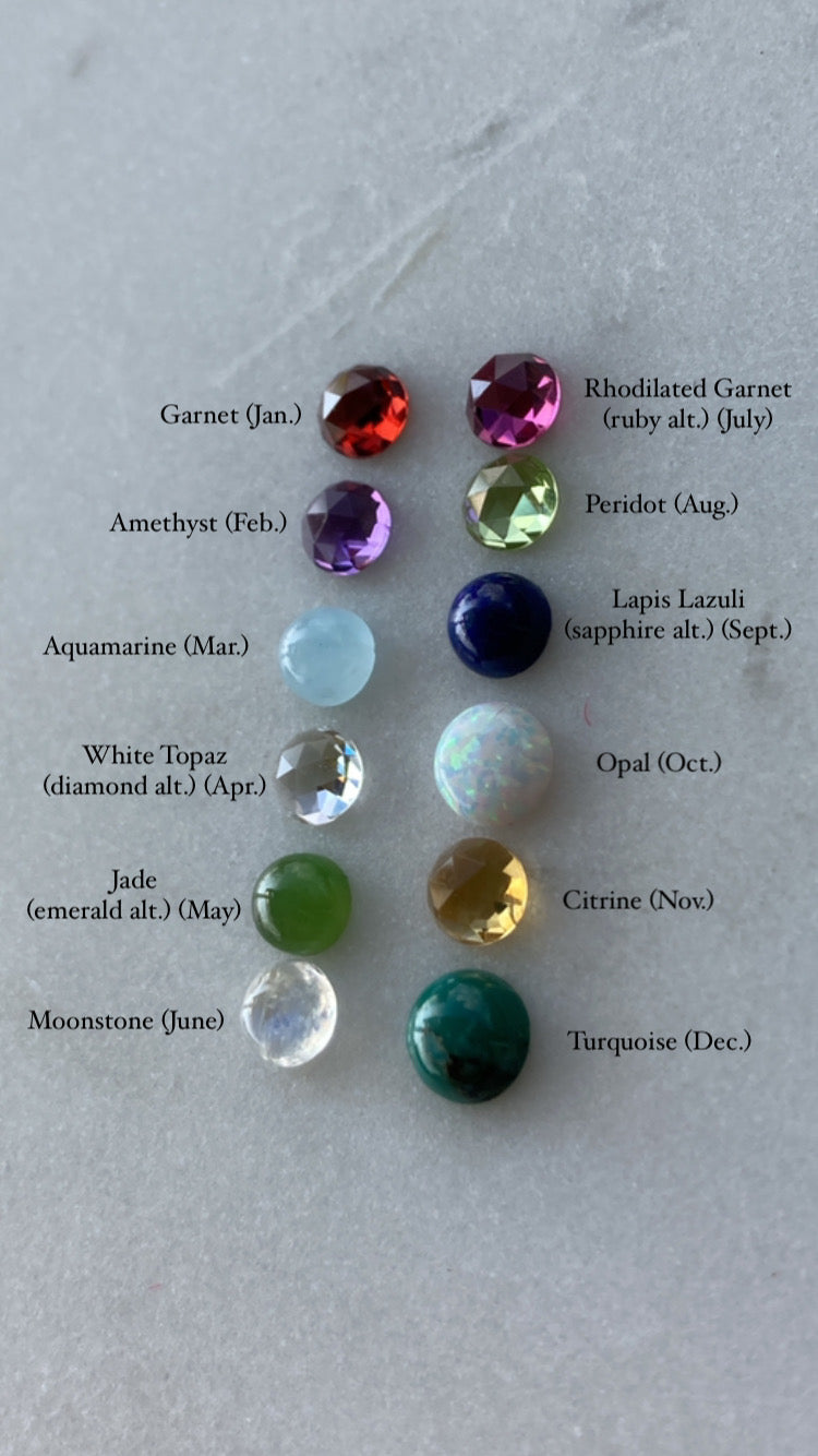 Slip On Birthstone Hoops