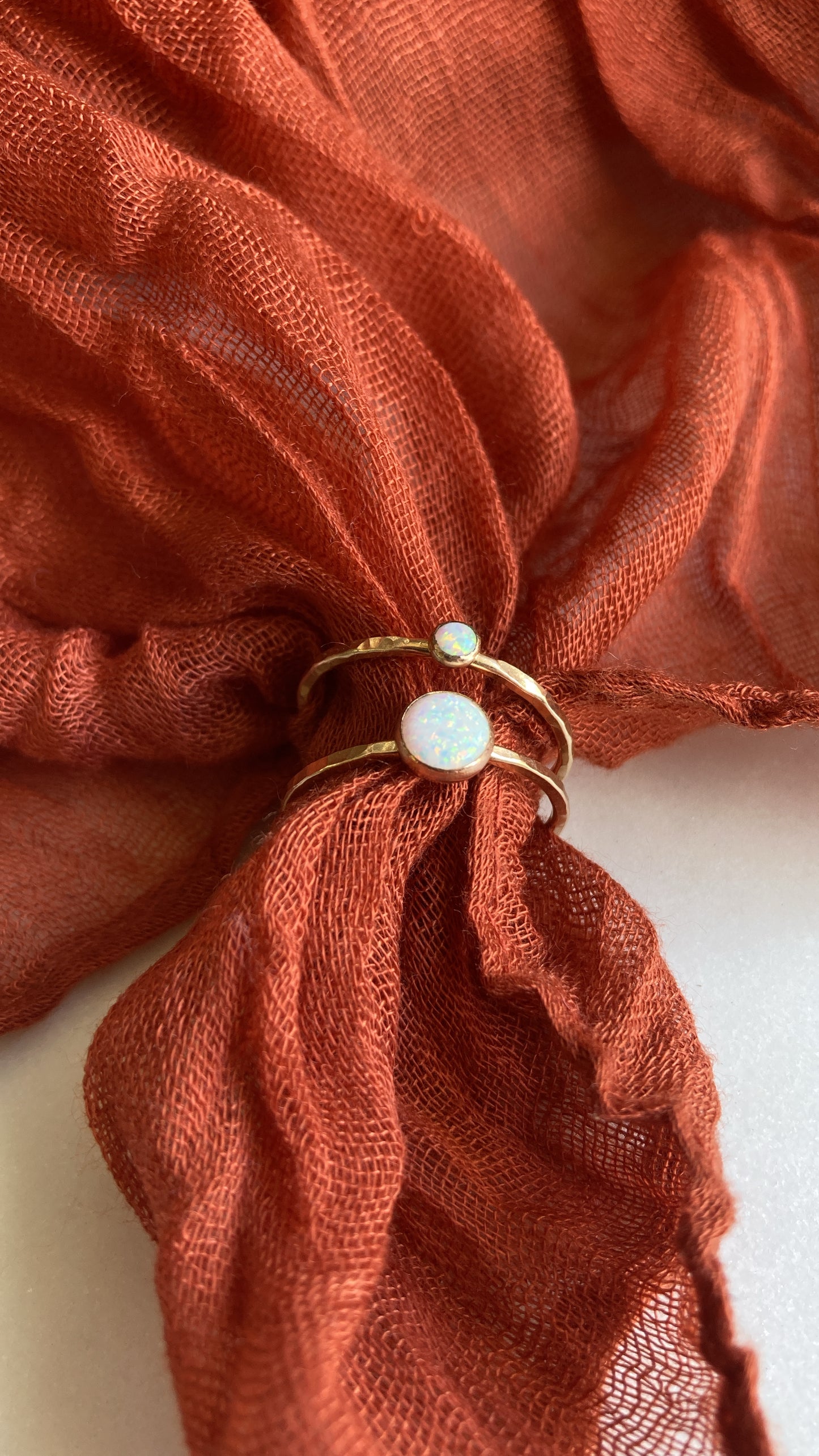 White Opal Ring