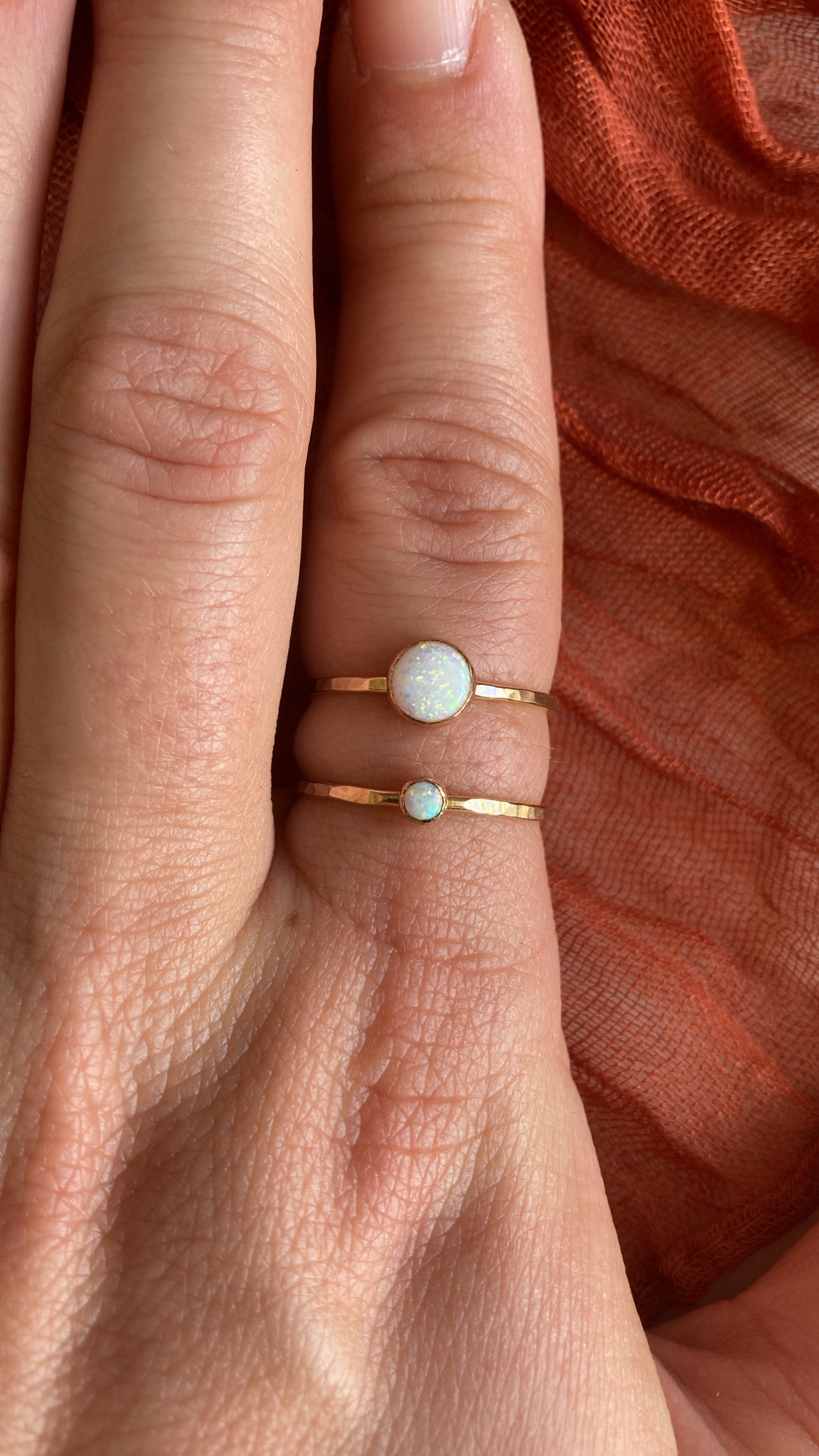 White Opal Ring